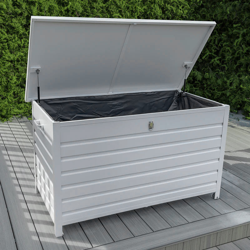 Bracken Outdoors Rhino White Small Aluminium Cushion &amp; Garden Storage Box