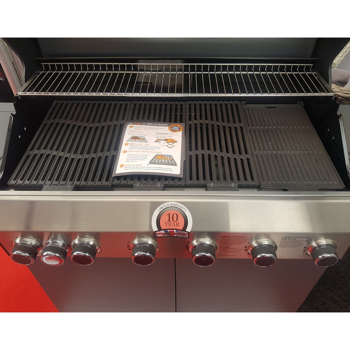 Grillstream Classic 6 Burner Hybrid Gas and Charcoal Barbecue - Matt Grey