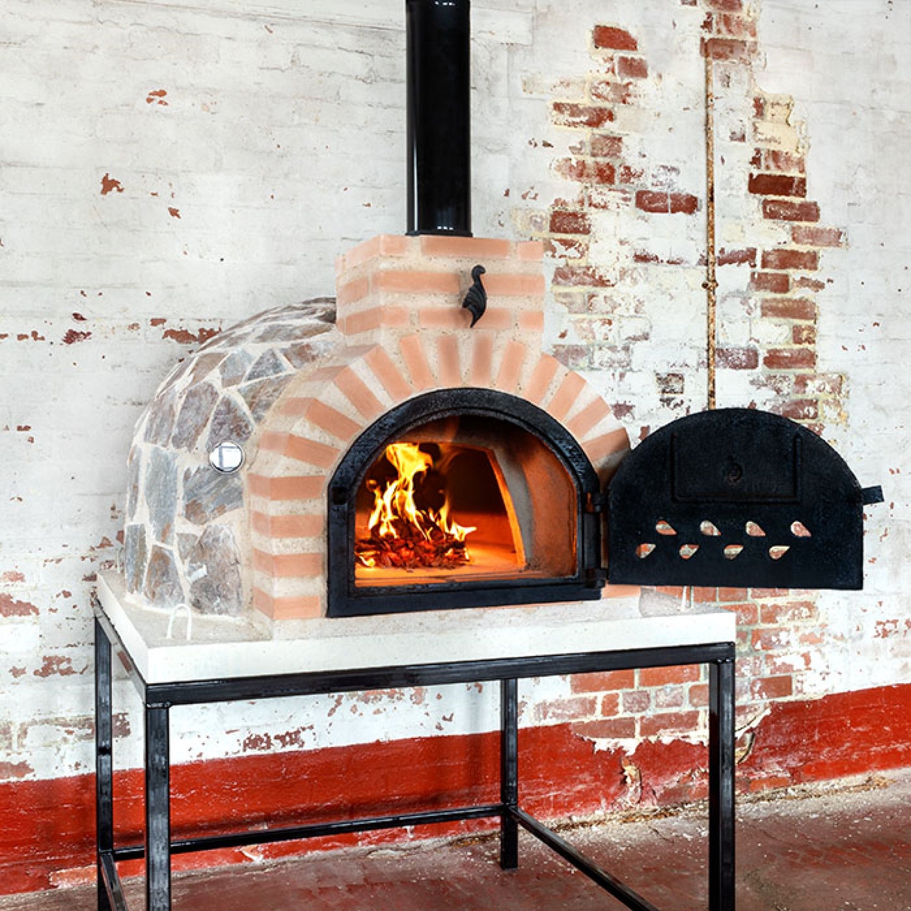 Masonry Heater Indoor Wood Burning Pizza Oven Cru Pro 60 Outdoor