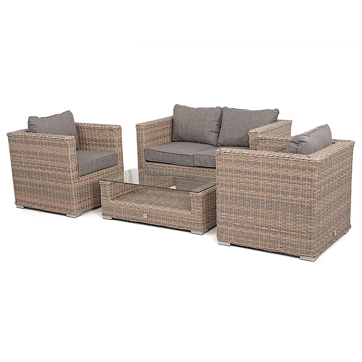 Bracken Outdoors Madrid Brown 2 Seat Lounge Sofa Garden Furniture Set with Coffee Table