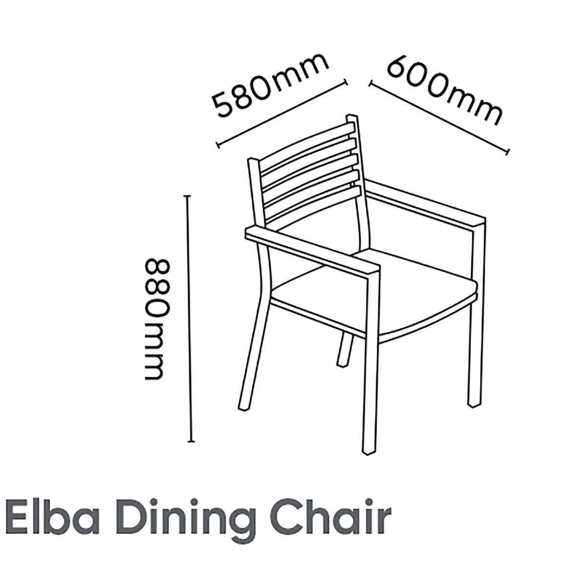 Kettler Elba Signature Teak and Aluminium 6 Seat Rectangular Dining Set - 2.2m x 1m