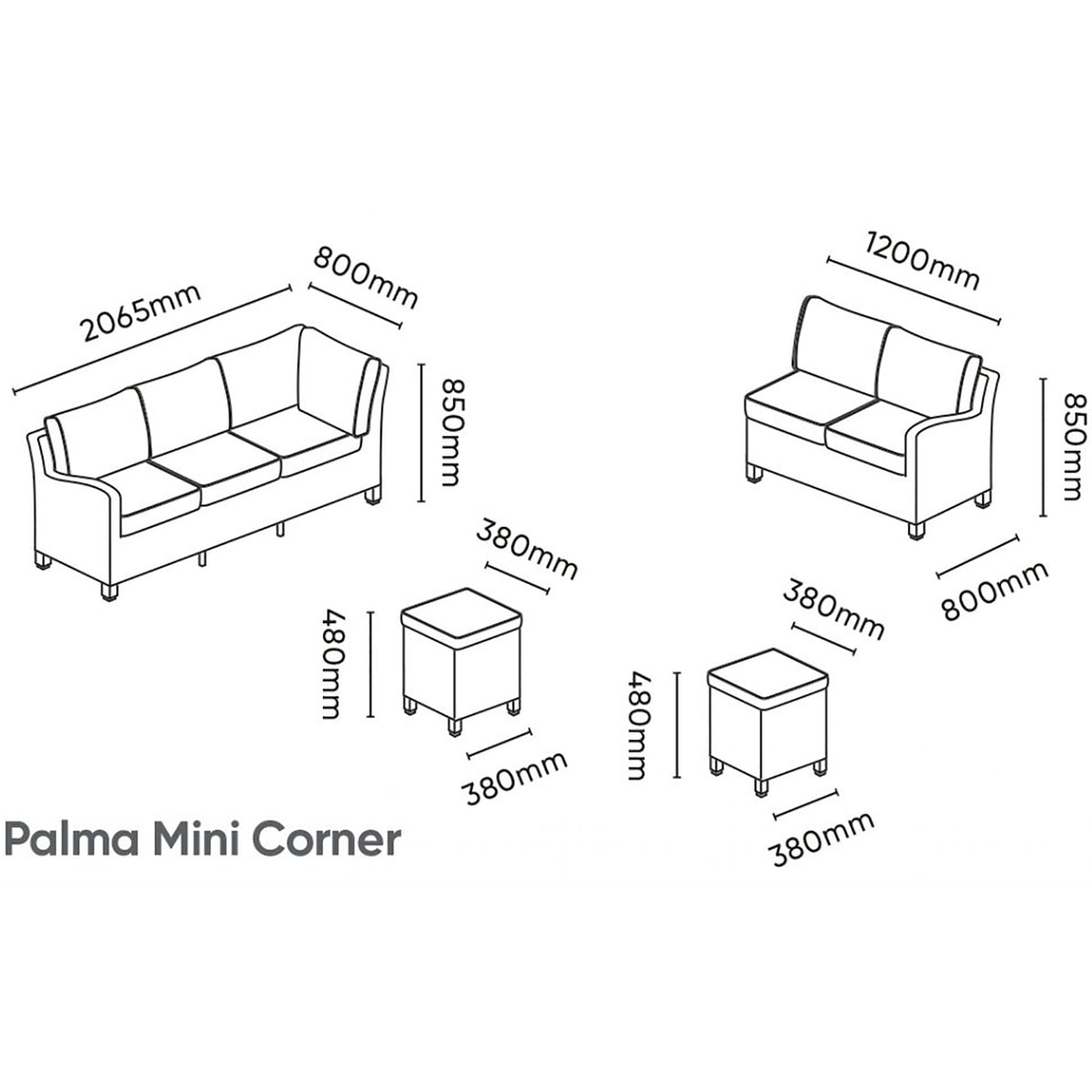 Kettler Palma Signature Mini Corner White Wash Wicker Outdoor Sofa Set