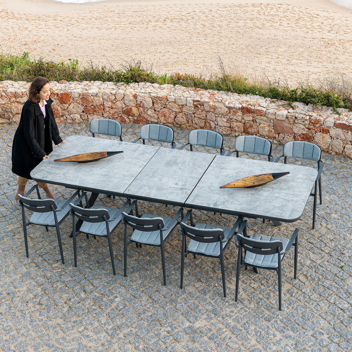 Alexander Rose Rimini 10 Seater Outdoor Aluminium Extending Table Dining Set