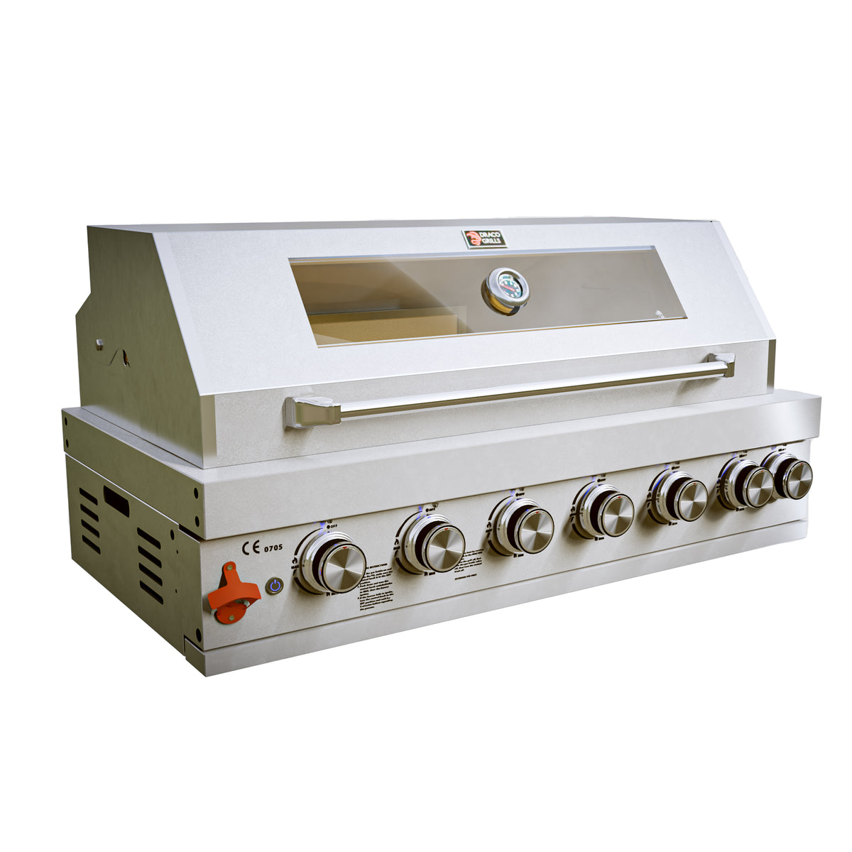 Draco Grills Z640B Deluxe 6 Burner Stainless Steel Build in Gas Barbecue